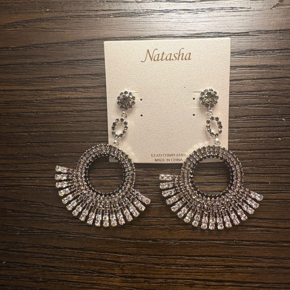 NEW Natasha Silver Statement Earrings
